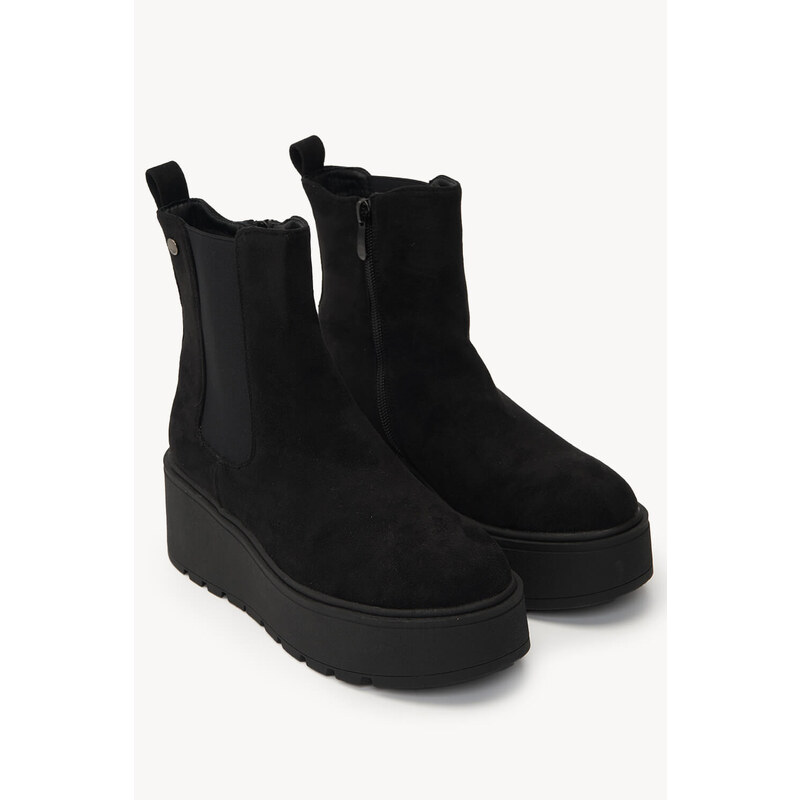 Ligglo Μαύρα Μποτάκια Flatform με Ελαστικά Πλαϊνά