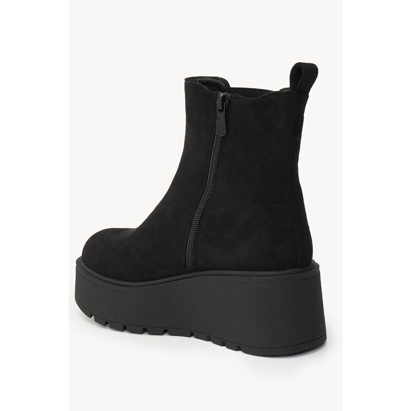 Ligglo Μαύρα Μποτάκια Flatform με Ελαστικά Πλαϊνά