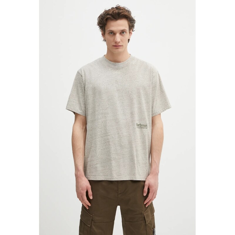 Μπλουζάκι Barbour Barbour Calton Linen Blend OS Fit T-Shirt χρώμα: μπεζ, MTS1404