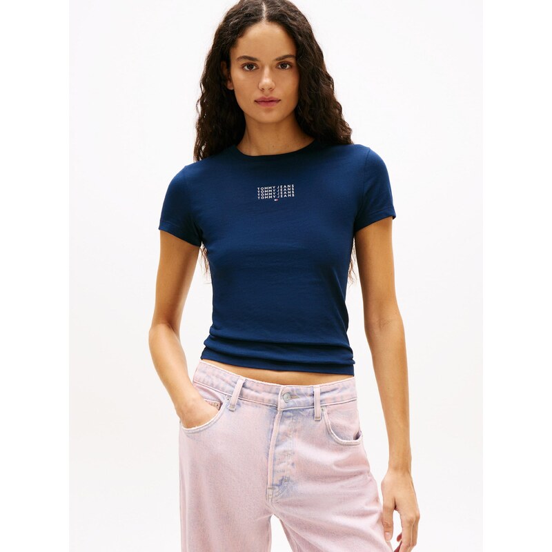 Tommy Jeans Μπλουζάκι ναυτικό μπλε / λευκό