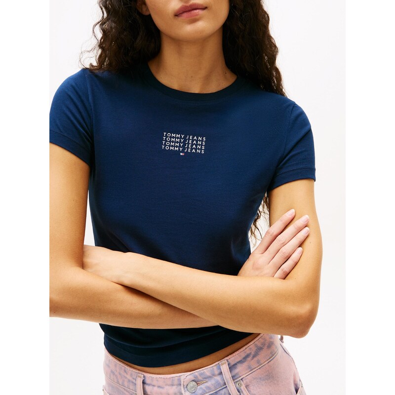 Tommy Jeans Μπλουζάκι ναυτικό μπλε / λευκό