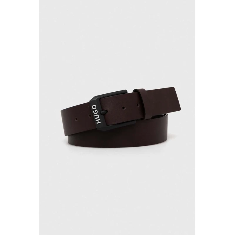 HUGO Leren riem met logosluiting, model 'GELIO' in zwart online kopen | P&C