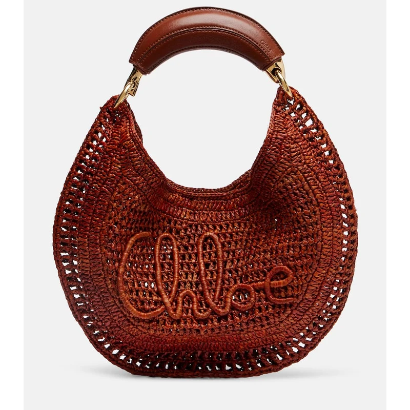 Chloe Raphael Merch Chloe Chloà x Made For A Woman Summer Banana Small raffia shoulder bag ...