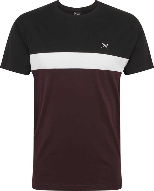 Iriedaily Μπλουζάκι 'Court' κόκκινο κρασί / μαύρο / λευκό