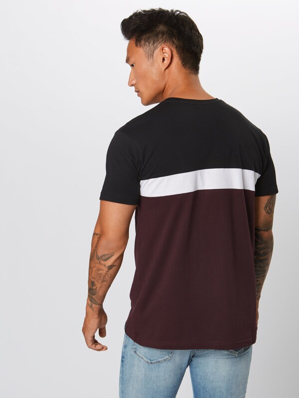 Iriedaily Μπλουζάκι 'Court' κόκκινο κρασί / μαύρο / λευκό