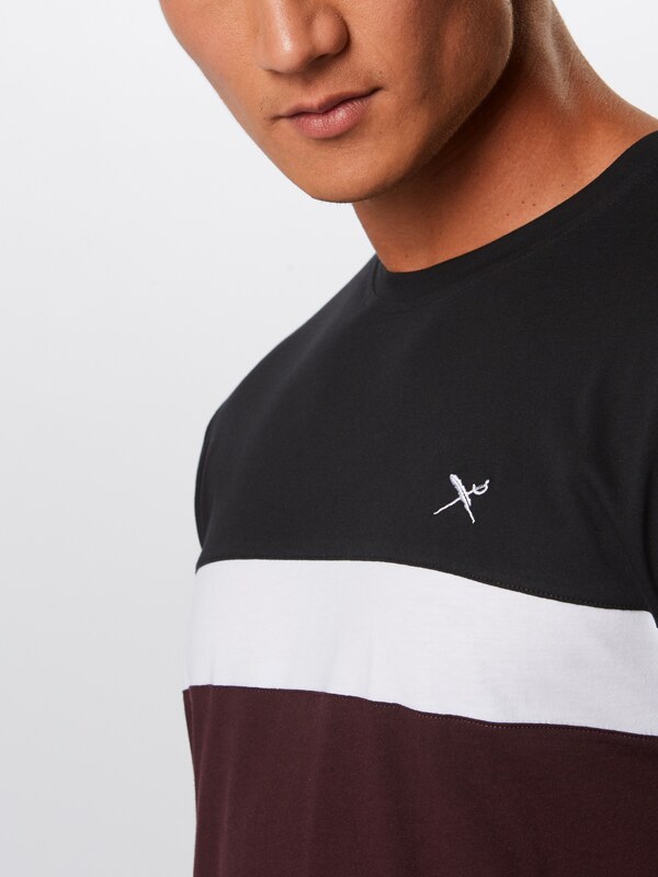 Iriedaily Μπλουζάκι 'Court' κόκκινο κρασί / μαύρο / λευκό