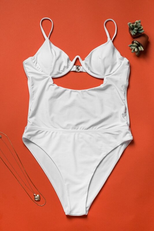 DeCoro Μαγιό Ολόσωμο με Μπανέλα - ΑΣΠΡΟ