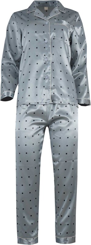 gsecret Γυναικεία πυτζάμα σατέν με κουμπιά all print pois. Saten Collection ΣΙΕΛ