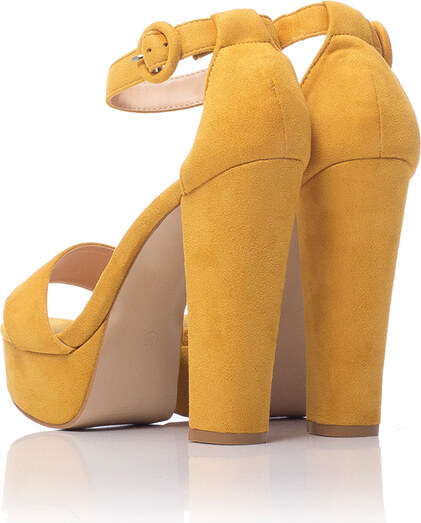 LOVEFASHIONPOINT Πέδιλα Γυναικεία Κίτρινα Suede