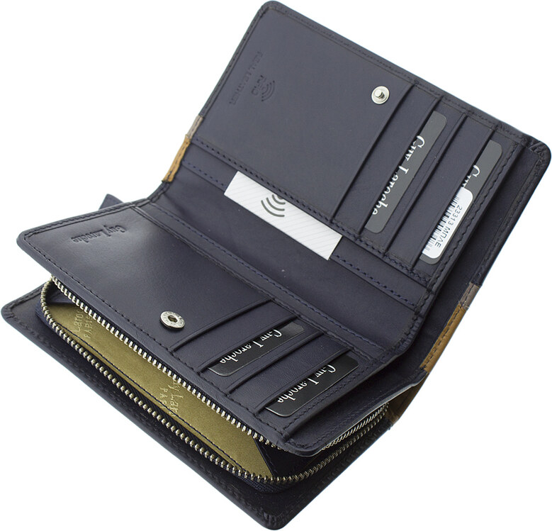 Guy Laroche δερμάτινο γυναικείο Πορτοφόλι 23313-Μπλε