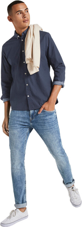 TOM TAILOR PATTERNED STRETCH ΠΟΥΚΑΜΙΣΟ ΑΝΔΡIKO 1021064-24486