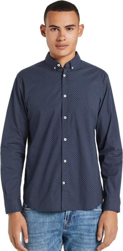 TOM TAILOR PATTERNED STRETCH ΠΟΥΚΑΜΙΣΟ ΑΝΔΡIKO 1021064-24486