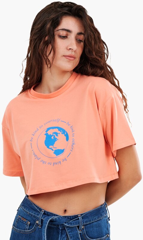 Γυναικείες Μπλούζες - Τοπ Natalie.Ss Πορτοκαλί Βαμβάκι Jack & Jones