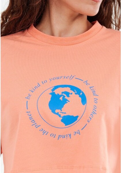 Γυναικείες Μπλούζες - Τοπ Natalie.Ss Πορτοκαλί Βαμβάκι Jack & Jones