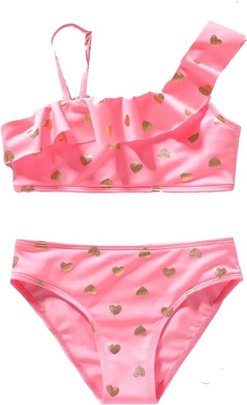 Babykids 2 κομμάτια παιδικό Mαγιό - Ροζ με καρδούλες - 9-10 Χρονών