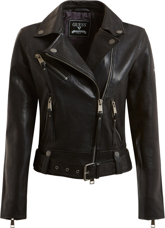 GUESS 'CAMILLE' ΔΕΡΜΑΤΙΝΟ BIKER JACKET ΓΥΝΑΙΚEIO W2YL16L0QN0-JBLK