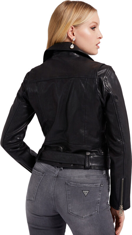 GUESS 'CAMILLE' ΔΕΡΜΑΤΙΝΟ BIKER JACKET ΓΥΝΑΙΚEIO W2YL16L0QN0-JBLK