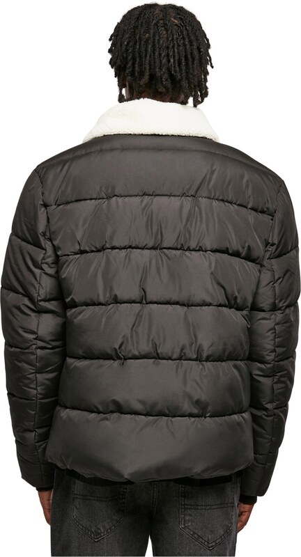 Urban Classics Χειμερινό μπουφάν ανθρακί / λευκό