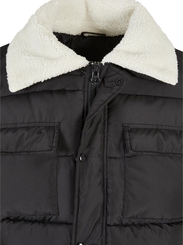 Urban Classics Χειμερινό μπουφάν ανθρακί / λευκό