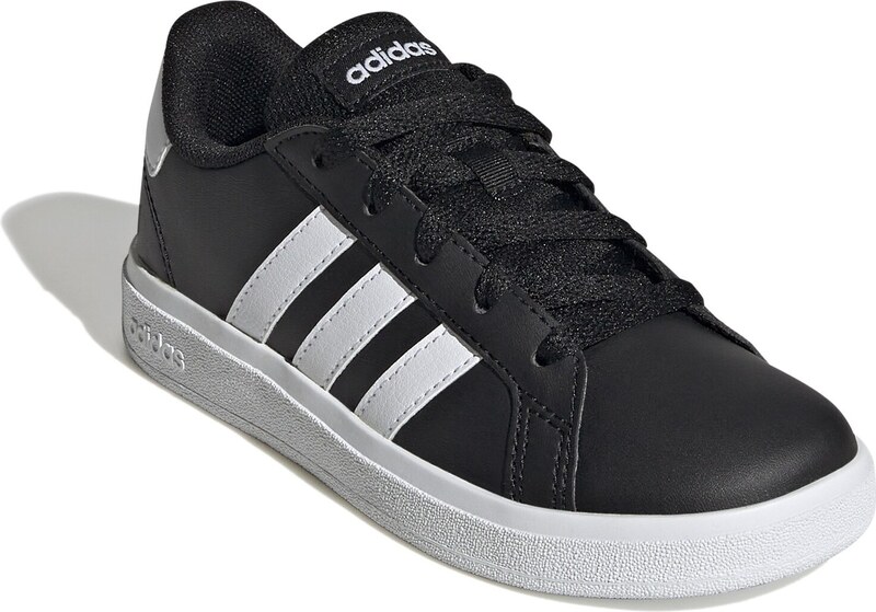 adidas kids grand court lifestyle tennis lace-up shoes (GW65 - BLACK/BLACK