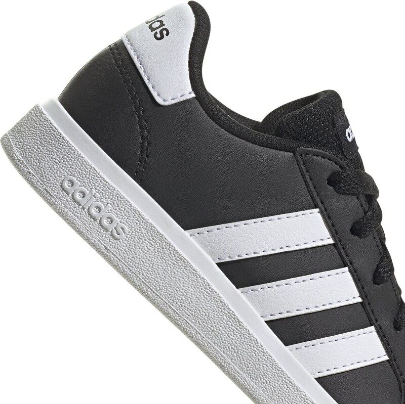 adidas kids grand court lifestyle tennis lace-up shoes (GW65 - BLACK/BLACK