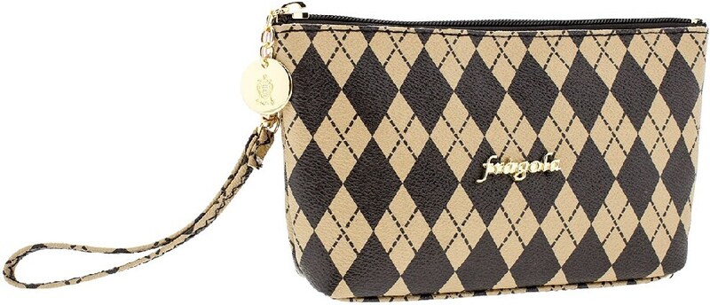 Fragola Πορτοφόλι Γυναικείο μεσαίο μέγεθος PC014-BEIGE SQUARES