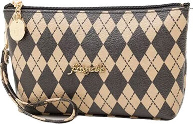 Fragola Πορτοφόλι Γυναικείο μεσαίο μέγεθος PC014-BEIGE SQUARES