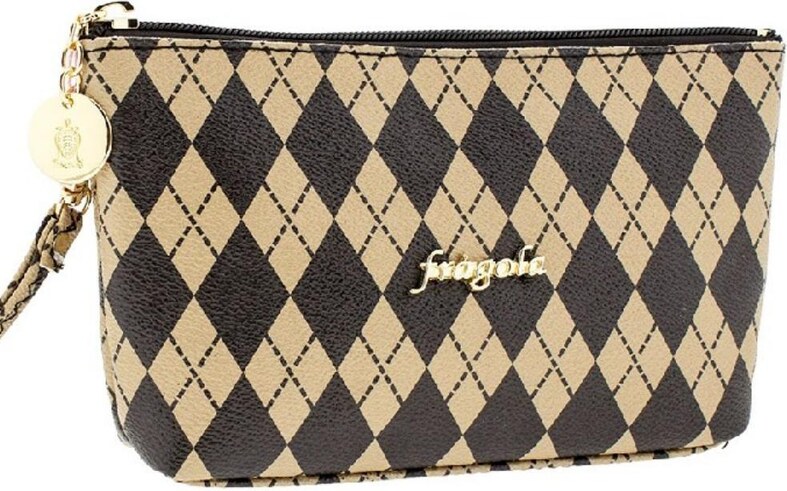 Fragola Πορτοφόλι Γυναικείο μεσαίο μέγεθος PC014-BEIGE SQUARES