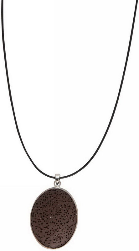 Kostibas Fashion Μενταγιόν Πέτρα, Καφέ, Ασημί | 1114-872K