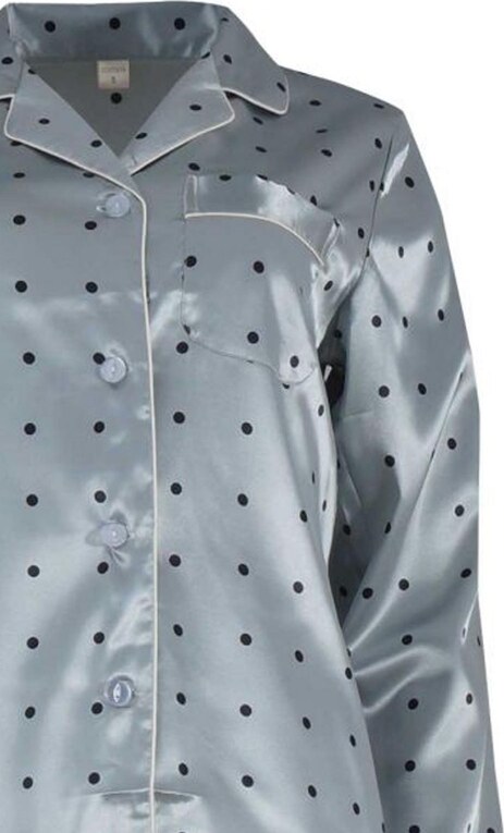 gsecret Γυναικεία πυτζάμα σατέν με κουμπιά all print pois. Saten Collection ΣΙΕΛ