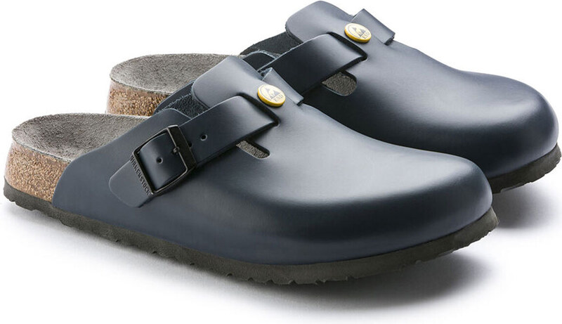 Birkenstock Boston ESD Natural Leather Narrow Fit Blue Γυναίκες - Σανδάλια Birkenstock - Μπλε - 61388-3.5