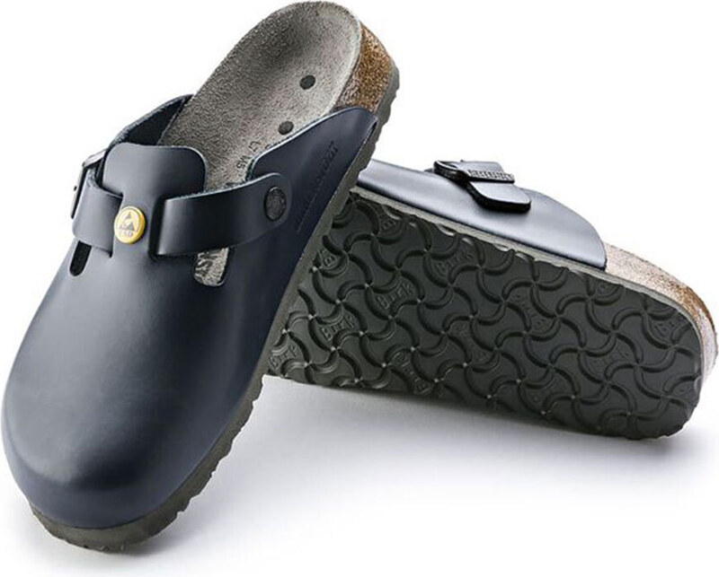 Birkenstock Boston ESD Natural Leather Narrow Fit Blue Γυναίκες - Σανδάλια Birkenstock - Μπλε - 61388-3.5