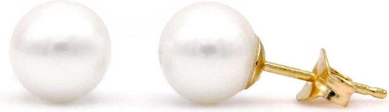 TBS Creations Σκουλαρίκια με μαργαριτάρια θαλάσσης Akoya Ιαπωνίας από χρυσό 14 καρατίων BSE110742