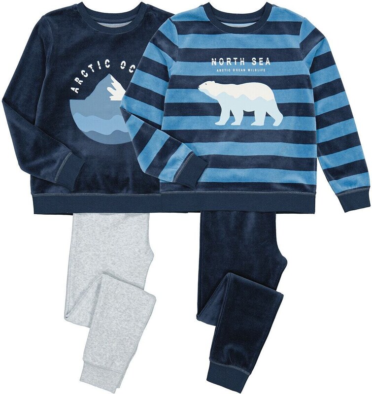 La Redoute Collections Σετ 2 βελουτέ πιτζάμες με σχέδιο αρκουδάκι