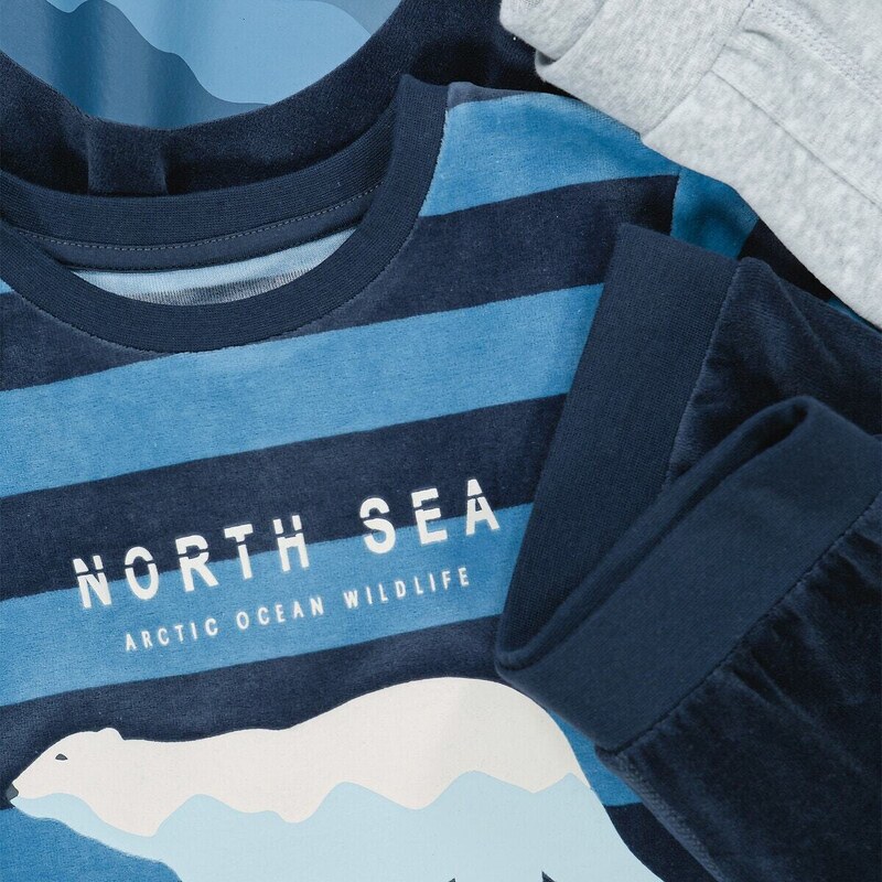 La Redoute Collections Σετ 2 βελουτέ πιτζάμες με σχέδιο αρκουδάκι