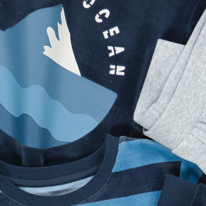 La Redoute Collections Σετ 2 βελουτέ πιτζάμες με σχέδιο αρκουδάκι