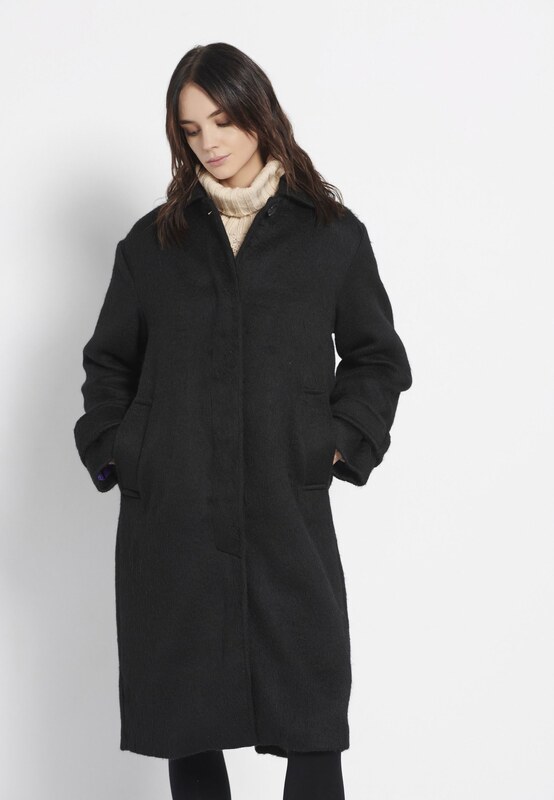 FUNKY BUDDHA Relaxed fit γυναικείο μονόχρωμο παλτό