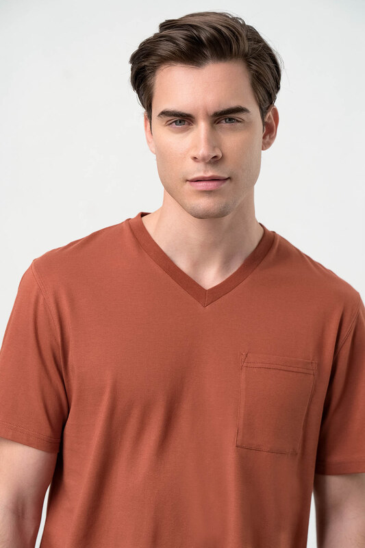 Vamp ανδρική πιτζάμα κανέλα plus size cotton regular fit 18660-ps