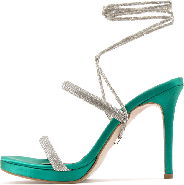 SATIN HIGH HEEL SANDALS WOMEN KOTRIS