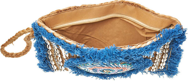 Verde Γυναικείο Αμπιγέ Τσαντάκι Γιούτα Ινδίας 01-1779 Μπλε