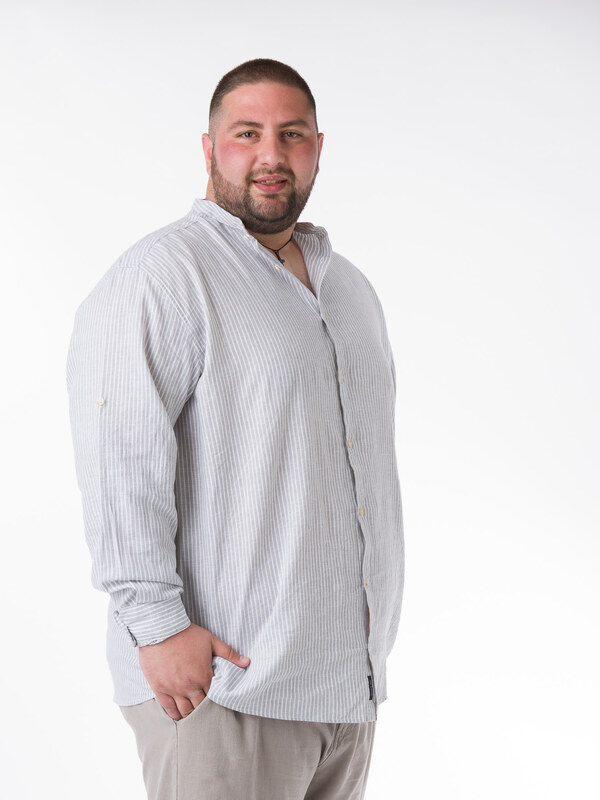 Double Ριγέ Ανδρικό Πουκάμισο - Αν. Πράσινο