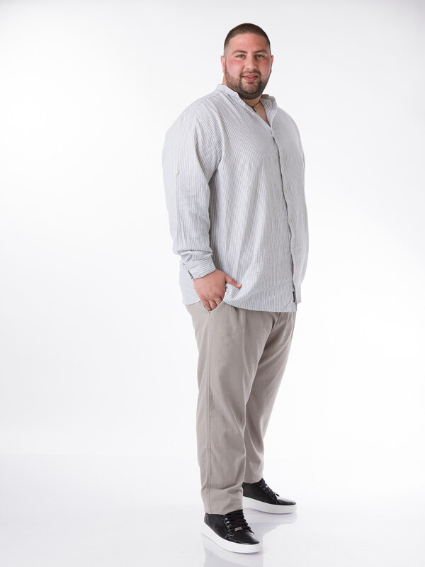 Double Ριγέ Ανδρικό Πουκάμισο - Αν. Πράσινο