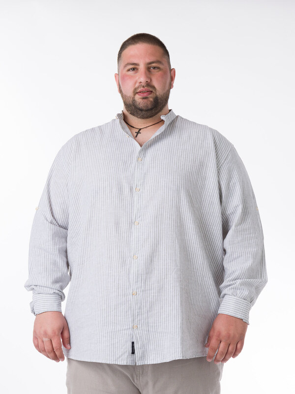 Double Ριγέ Ανδρικό Πουκάμισο - Αν. Πράσινο