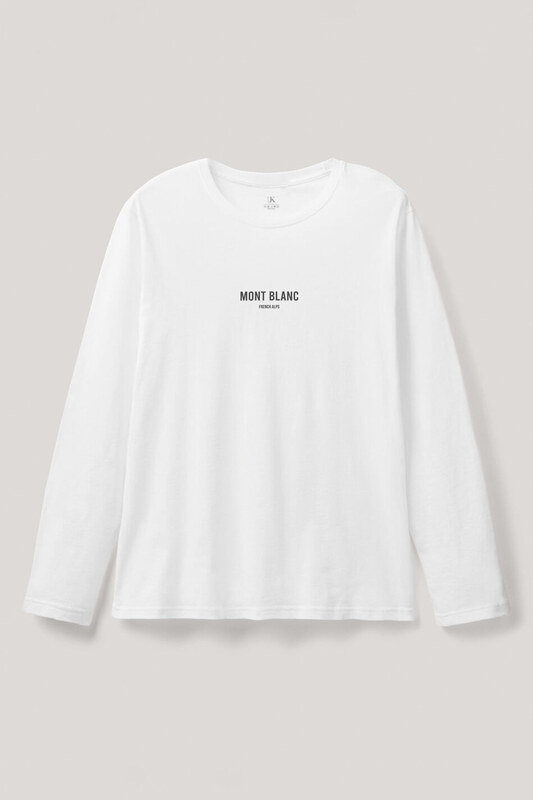 UnitedKind Mont Blanc Minimal, Long Sleeve Μπλούζα σε Λευκό Χρώμα