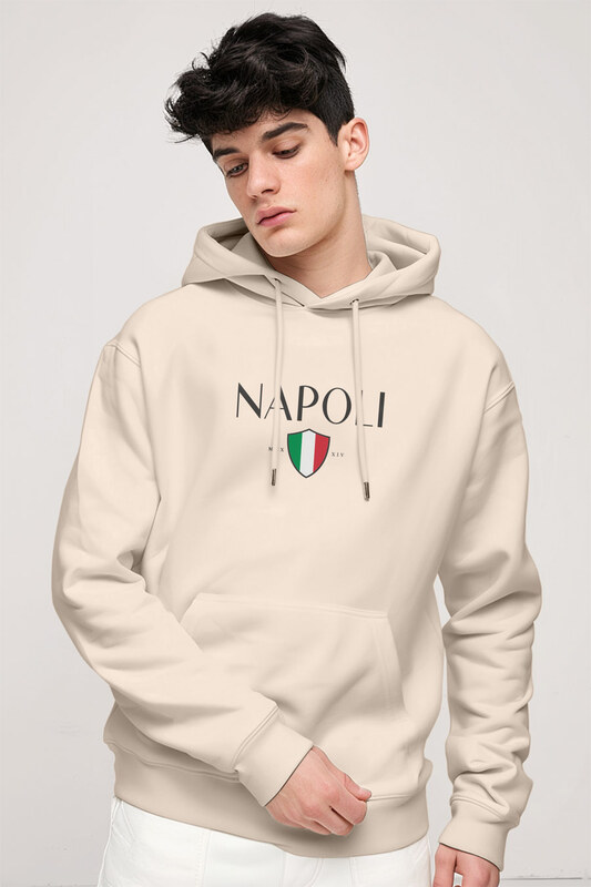 UnitedKind Napoli, Φούτερ με Κουκούλα σε Εκρού Χρώμα
