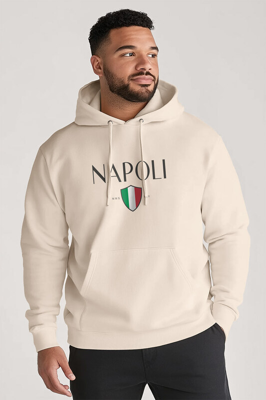 UnitedKind Napoli, Φούτερ με Κουκούλα σε Εκρού Χρώμα