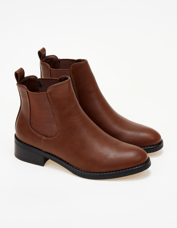 issue Χαμηλά ankle boots με λάστιχο - Κάμελ - 024012