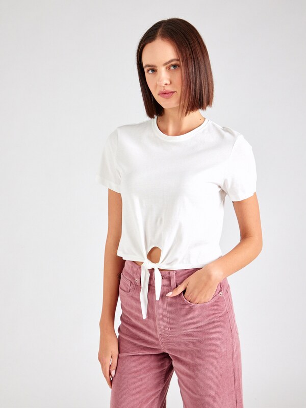 ONLY Μπλουζάκι 'MAY' σκούρο μπλε / λευκό