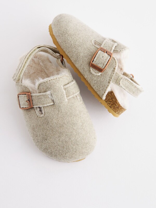 Next Παντόφλα κρεμ / ανοικτό καφέ