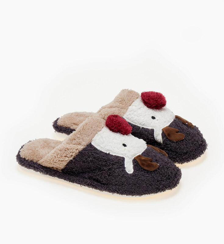 issue Παντόφλες ταρανδάκια - Γκρι - 020011